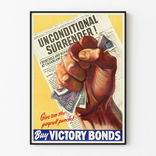 Vintage War Victory Bonds Poster – Retro Wall Decoration