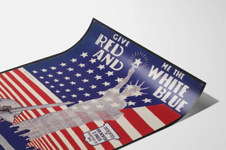 Vintage American patriotic poster red white blue