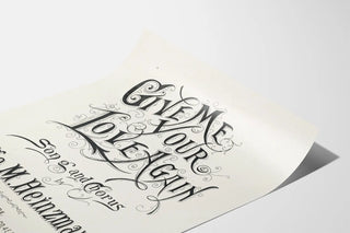 Vintage typographic poster Give Me Your Love Again