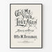 Vintage typographic poster Give Me Your Love Again