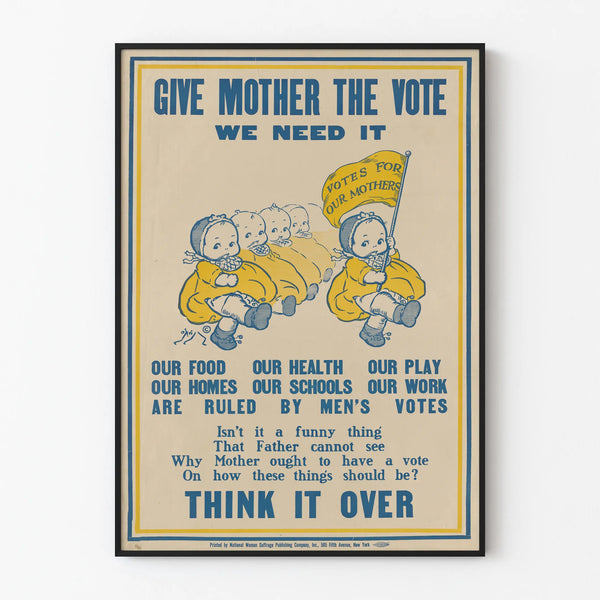Vintage Poster Giving Mothers the Right to Vote