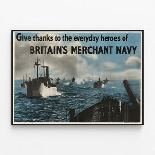British Merchant Marine Poster - Everyday Heroes — framed artwork on a wall