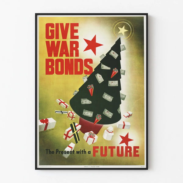 Vintage Christmas Poster - Invest in War Bonds