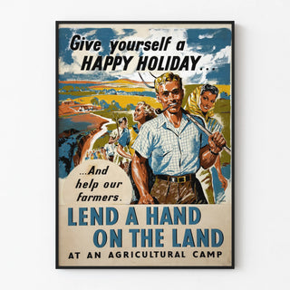 Vintage poster of an agricultural campaign Help our farmers
