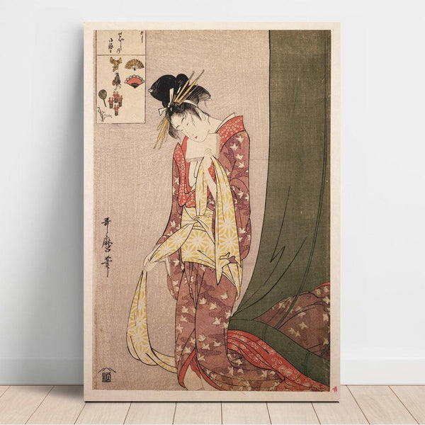 Reproduction of the painting Ōgiya Hanaōgi - Ōgiya Hanaōgi (riddle illustration) - Kitagawa Utamaro