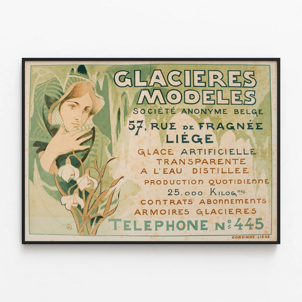 Vintage Poster Ice Chests Models - Retro Wall Decoration — framed artwork on a wall