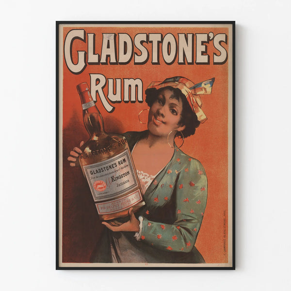 Vintage Gladstone's Rum Poster - Retro Wall Decoration