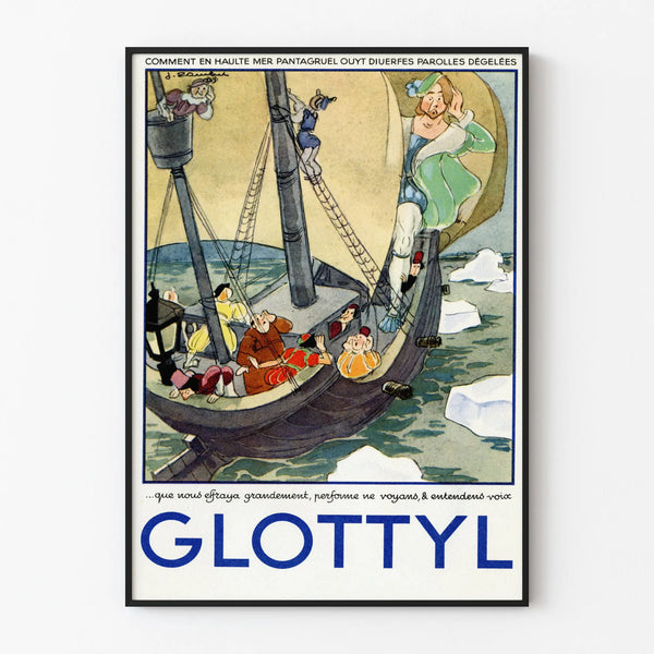 Vintage decorative poster Glottyl by the seaside