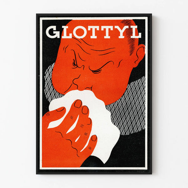 Vintage Glottyl Poster - Retro Advertising Illustration