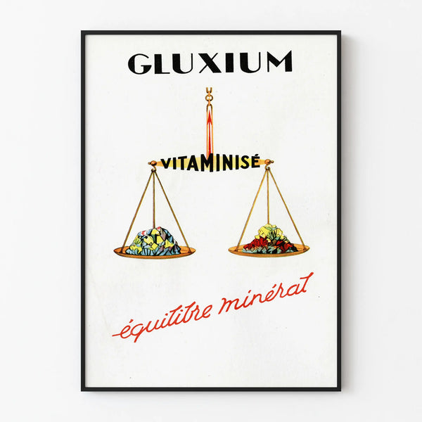 Vintage Poster Gluxium Mineral Balance Vitaminized