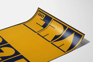 Graphic Poster Go Era 3 2 1 in Blue and Yellow