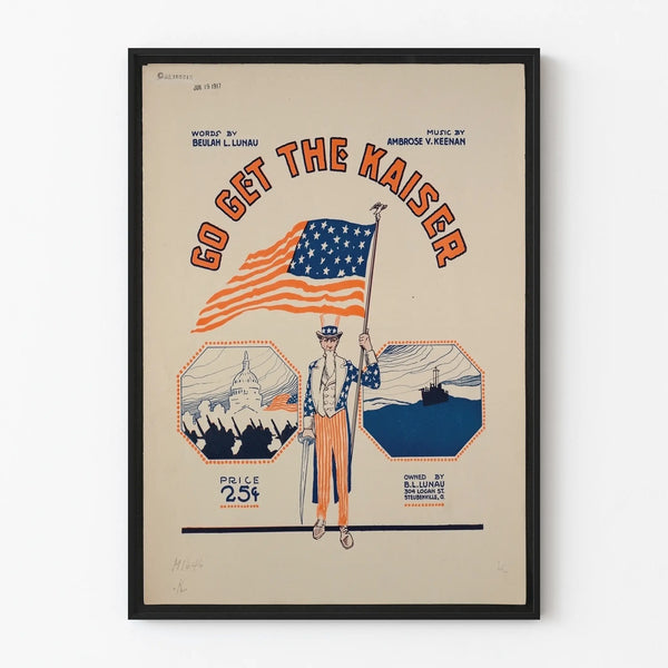Vintage poster Go Get The Kaiser - American patriotic wall decoration