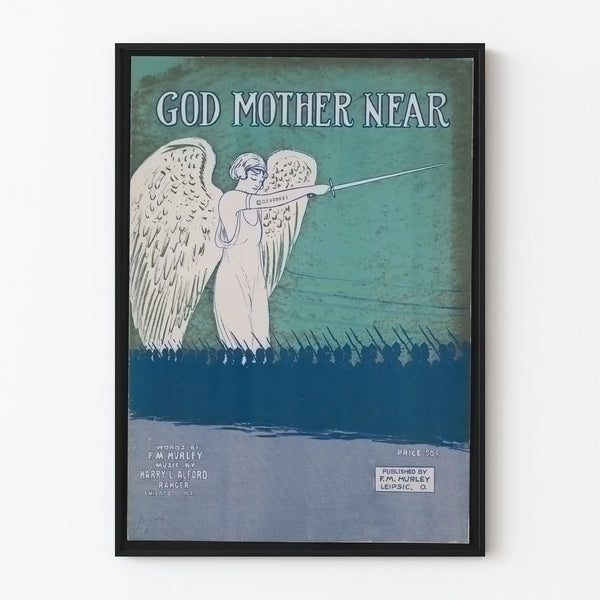 Vintage poster God Mother Near for wall decoration