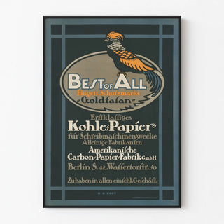 Vintage Goldfasan poster for carbon paper