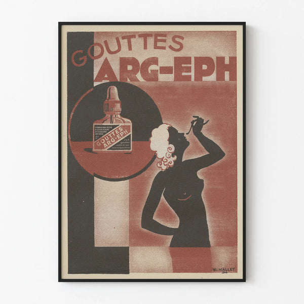 Vintage poster Gouttes ARG-EPH for retro wall decoration