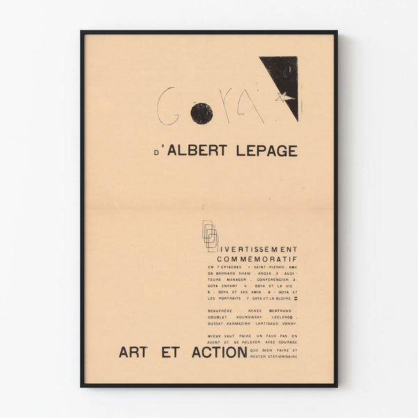 Vintage commemorative poster of Goya by Albert Lepage