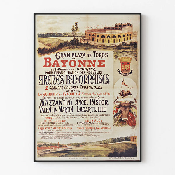 Vintage Poster of the Bayonne Bullring