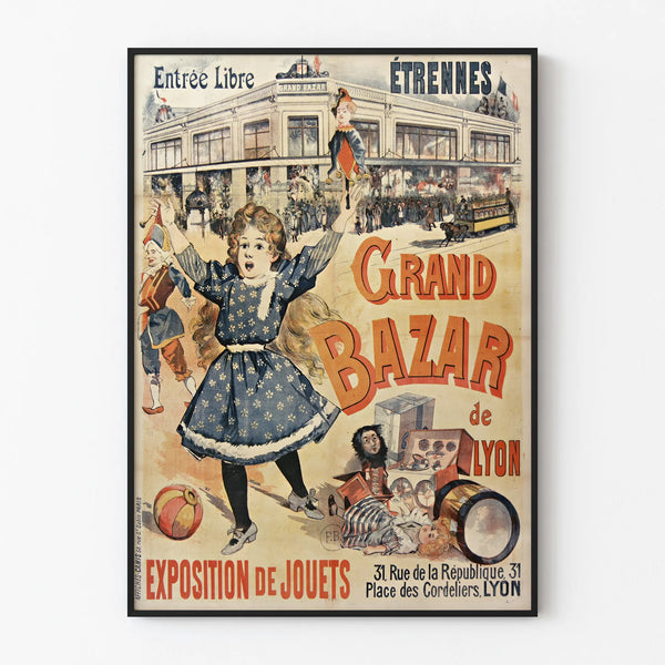 Vintage Poster of the Grand Bazaar of Lyon - Toy Exhibition