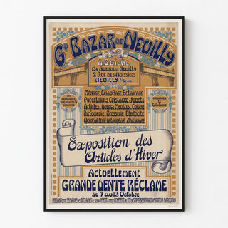 Vintage poster of the Neuilly Grand Bazaar Winter Items Exhibition