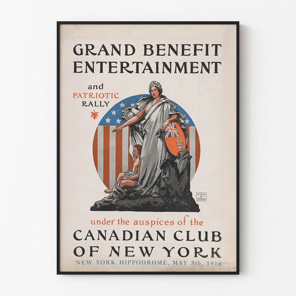 Vintage Poster for Grand Benefit Entertainment and Patriotic Gathering 1918