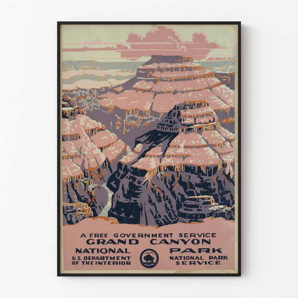 Vintage poster of Grand Canyon National Park wall decoration