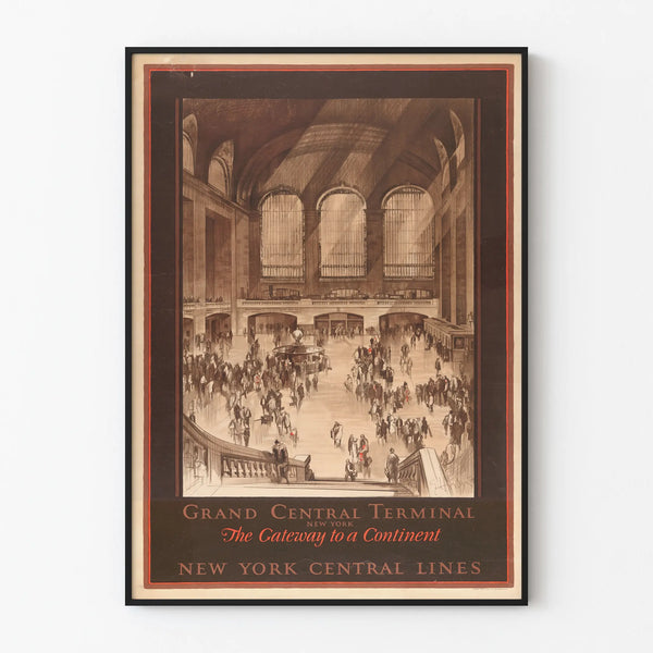 Vintage poster of Grand Central Terminal New York for wall decoration