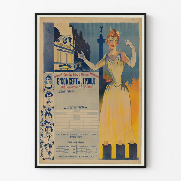 Vintage Poster of the Grand Concert of the Era - Musical Culture Wall Decoration