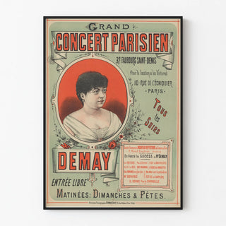 Vintage Poster of the Grand Parisian Concert Mme Demay 37 Faubourg Saint-Denis