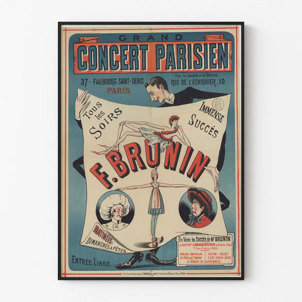 Vintage Poster of the Grand Parisian Concert F. Brunin - Retro Wall Decoration