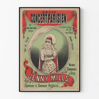 Vintage Poster of the Great Parisian Concert Jenny Mills