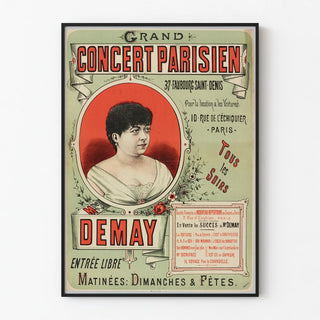 Vintage Poster of the Grand Parisian Concert at 37 Faubourg Saint-Denis