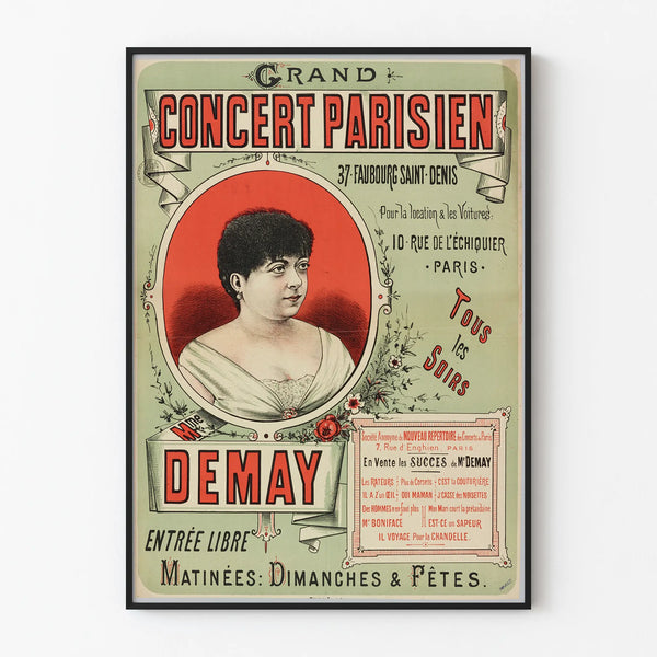 Vintage Poster of the Grand Parisian Concert at 37 Faubourg Saint-Denis