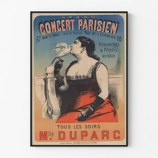 Vintage Poster of the Great Parisian Concert by Mlle Duparc