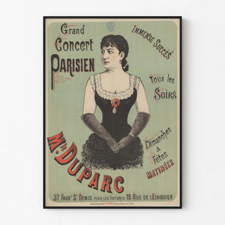Vintage Poster of the Great Parisian Concert by Mlle Duparc