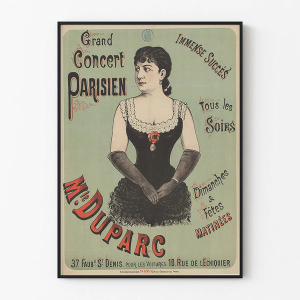 Vintage Poster of the Great Parisian Concert by Mlle Duparc