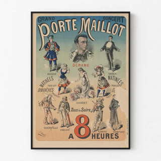Vintage poster of the Grand Concert at Porte Maillot 8 o'clock
