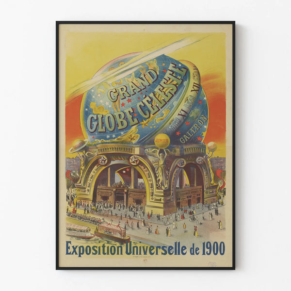 Vintage Poster of the Great Celestial Globe at the 1900 Universal Exhibition