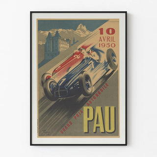 Vintage Poster of the Pau Automobile Grand Prix 1950