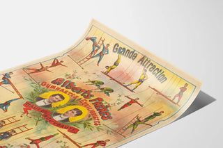 Vintage Poster of the Great Attraction Gymnasts and Equilibristes Alberts Brothers