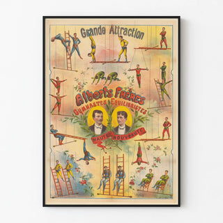 Vintage Poster of the Great Attraction Gymnasts and Equilibristes Alberts Brothers
