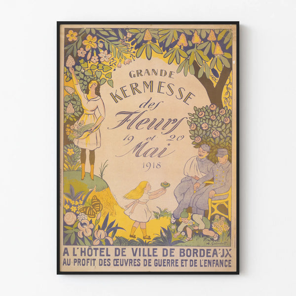 Vintage Poster of the Grand Flower Fair - May 1918 Bordeaux