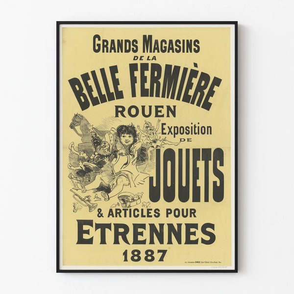 Vintage Poster of Large Department Stores La Belle Fermière Toys 1887