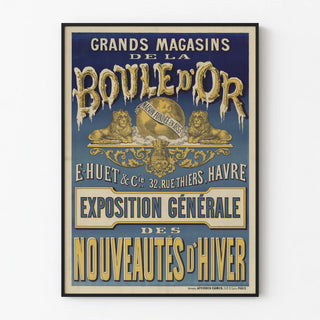 Vintage Poster of the Grand Stores of the Golden Ball - Winter Exhibition of New Arrivals