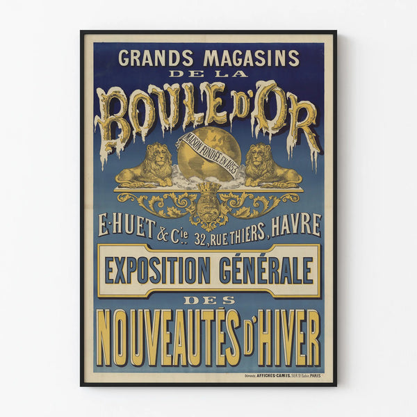 Vintage Poster of the Grand Stores of the Golden Ball - Winter Exhibition of New Arrivals