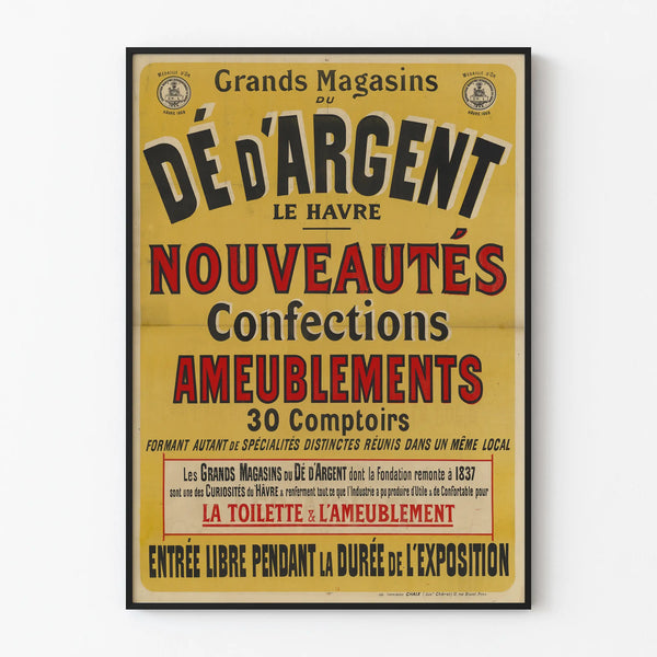 Vintage Poster of the Grand Stores of the Silver Dice Le Havre