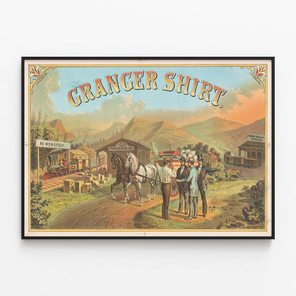 Vintage Granger Shirt Poster for Wall Decoration — framed artwork on a wall