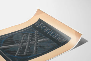 Vintage Fortune graphic poster with telephone lines and globe