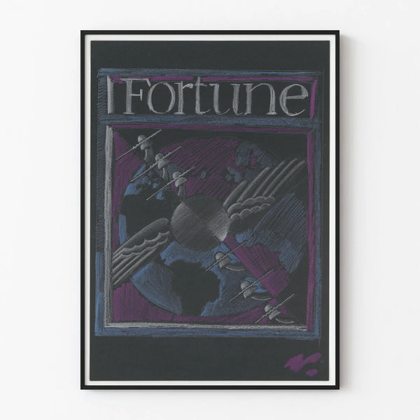 Abstract Design Poster of Fortune Globe and Telephone Lines