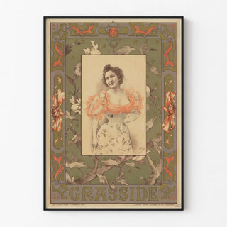 Vintage Poster Grasside Portrait of a Woman Retro