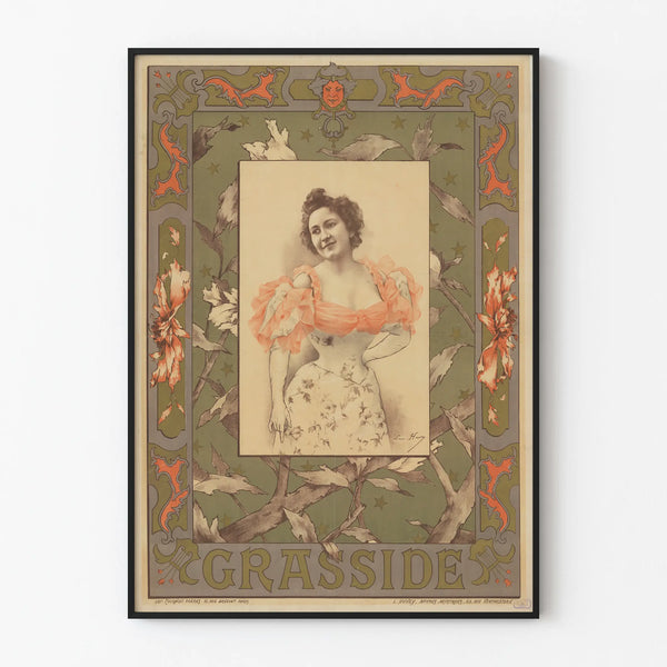 Vintage Poster Grasside Portrait of a Woman Retro